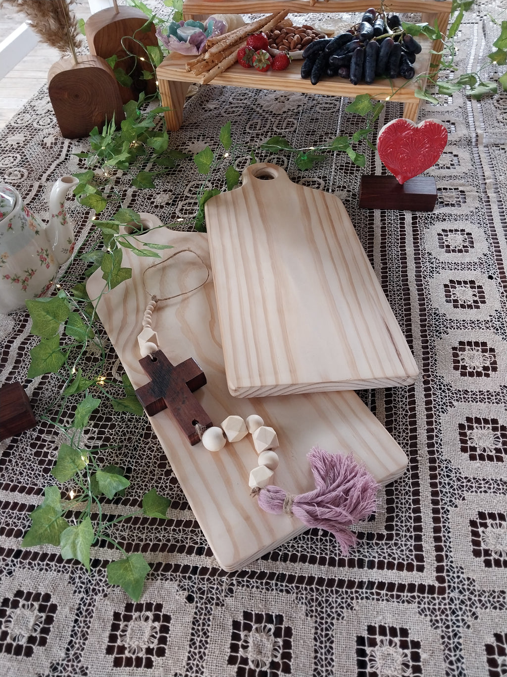 Wooden Cheese Board – Natural 55cm long