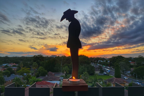 ANZAC Day Soldier with LED tea light candle