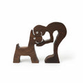 Man & Dog Wooden Statue