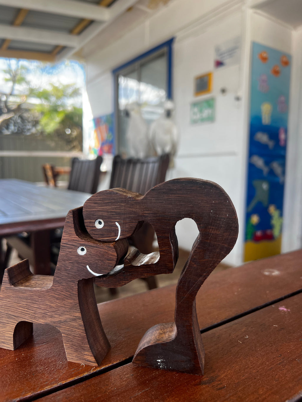 Man & Dog Wooden Statue